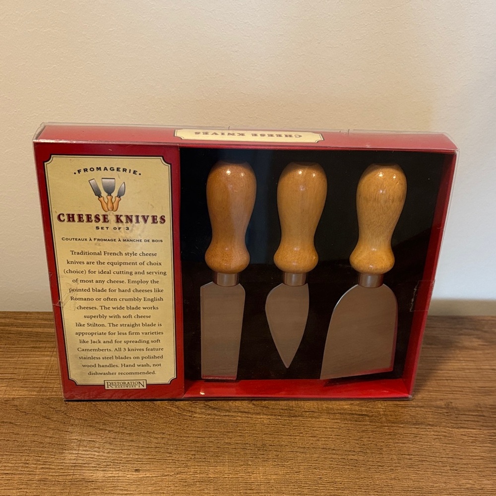 Restoration Hardware Vintage Cheese Knives Set of 3 NEW